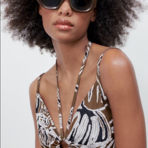 ZARA jacquard  back out midi dress - Picture 3 of 9